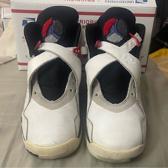 305368-101 Air Jordan 8 VIII Retro 2002 Bugs Bunny 5Y Womens 6.5 or 7 White Red - Picture 4 of 16